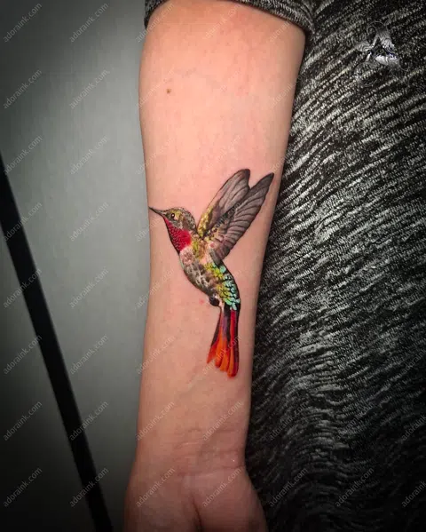 Realism tattoo of Hummingbird Tattoo, Custom realism tattoo design, Realism tattoo for men