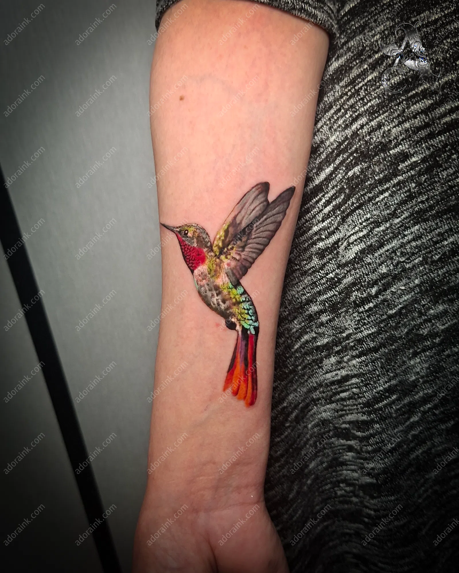 Realism tattoo of Hummingbird Tattoo, Custom realism tattoo design, Realism tattoo for men