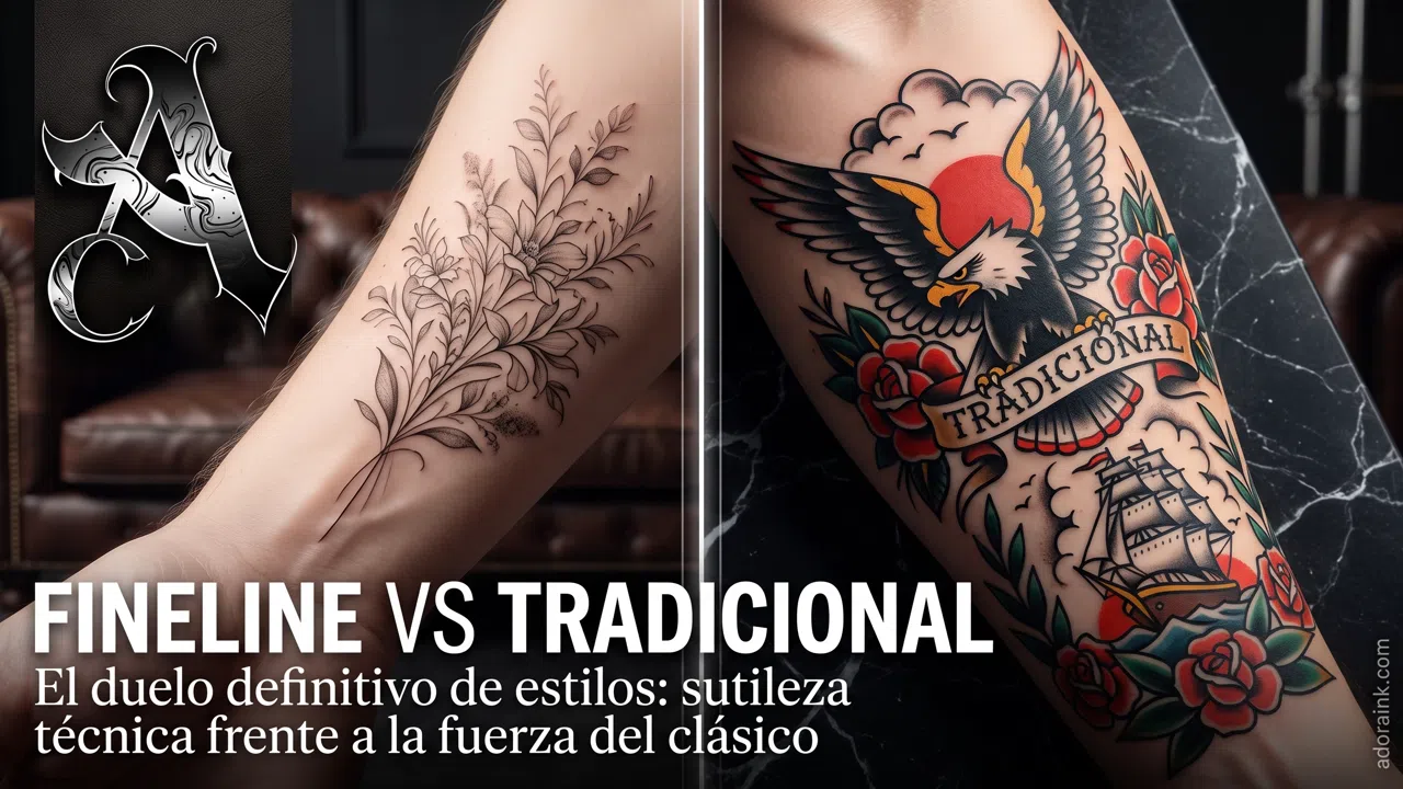Fineline frente a Tatuajes Tradicionales: Por qué las líneas finas exigen una técnica distinta
